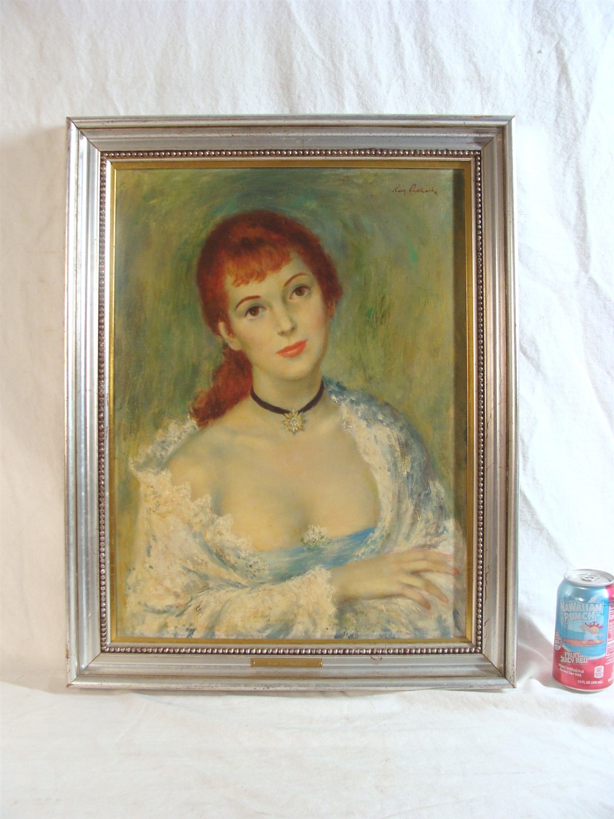 Antique 1948 Ray Prohaska Portrait of Woman O/C Painting