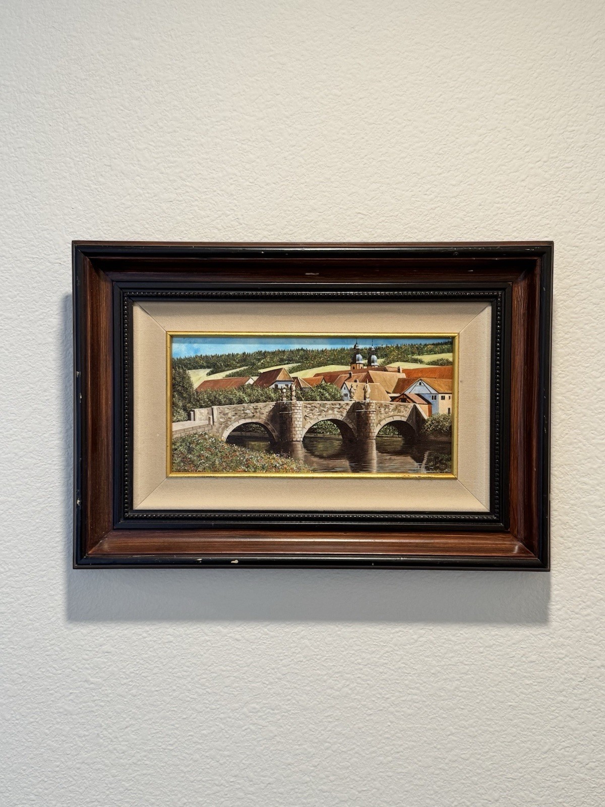 EUGENE SCHMIDT Original Bridge Over the LANDSCAPE SANTA BARBARA Oil Canvas COA