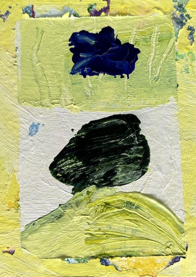 ACEO Original Abstract Painting 3.5”x2.5” by Miss Rina of Studio MRAO