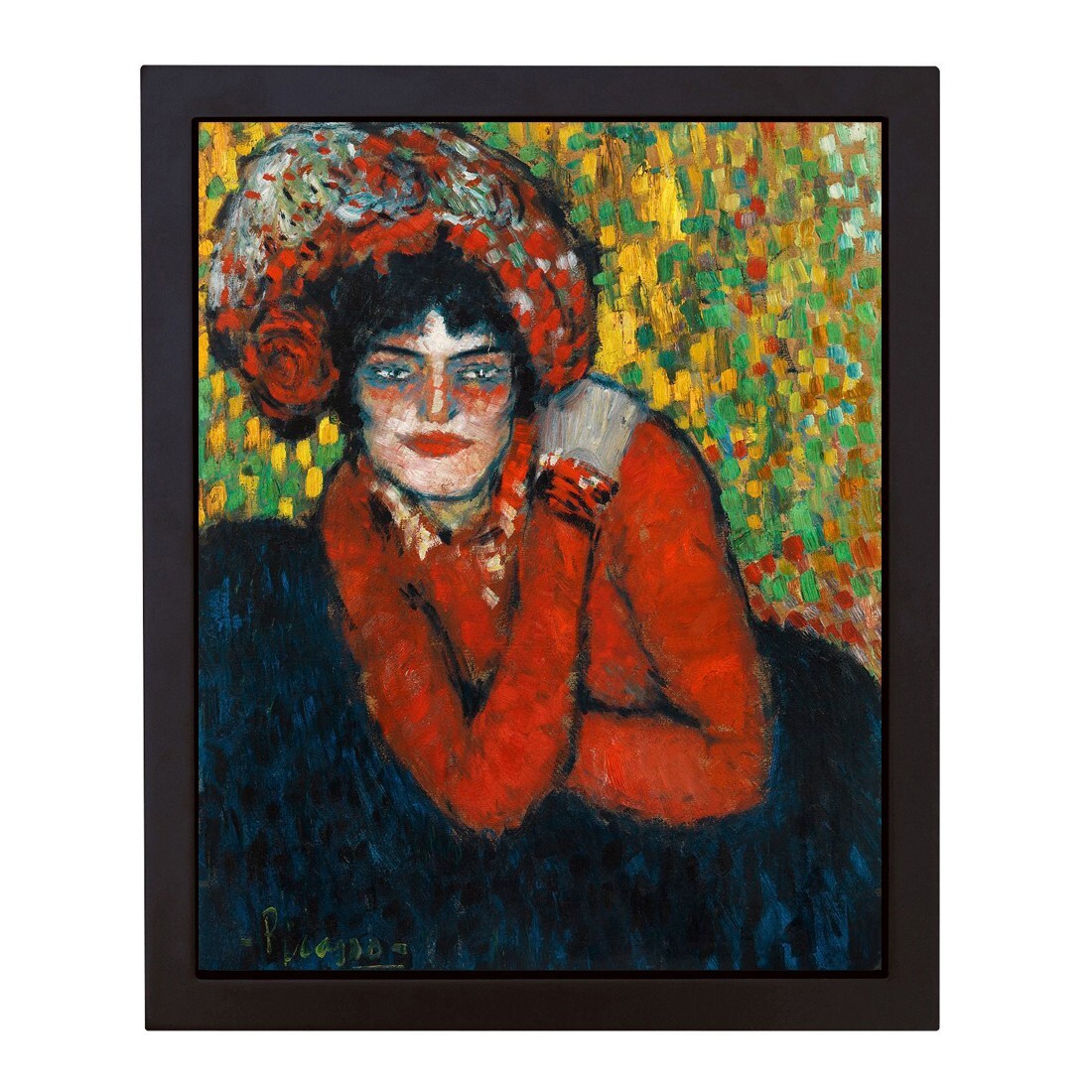 Black Floater-Framed Margot by Pablo Picasso Canvas Giclee Art (32 in x 27 in)