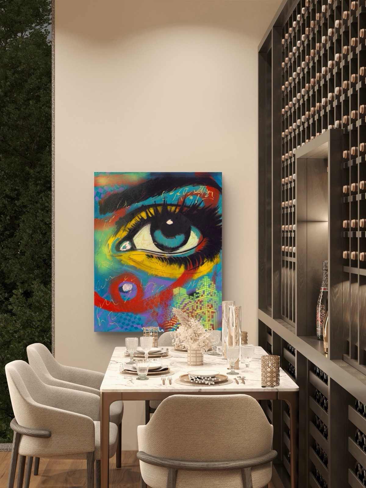 GERARD 16X20 IN-Abstract Expressionist Pop Original Painting Canvas Women