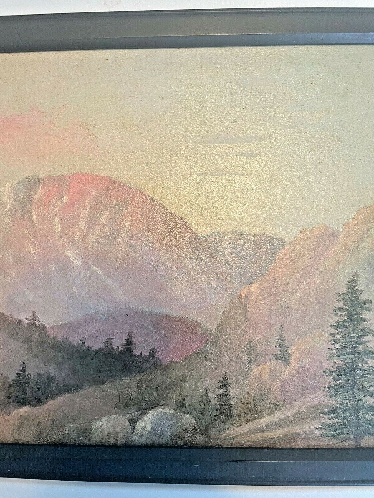 Harriet Freeman Wright Pikes Peak Colorado Plein Air Oil Painting Circa 1900