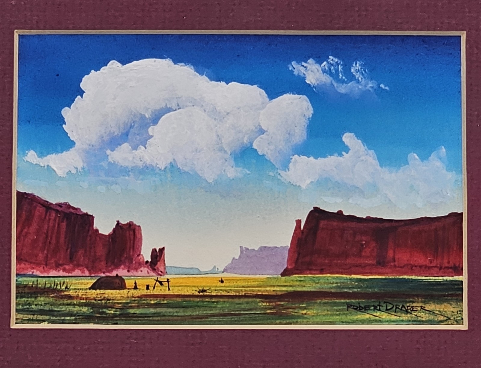 Robert Draper (1938 – 2000) Original NAVAJO Painting Landscape ~ Native American