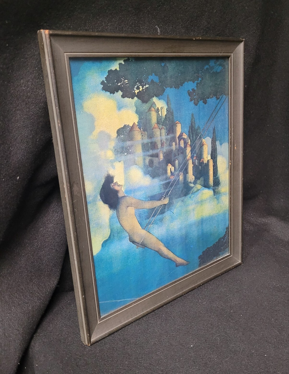 Vintage Maxfield Parrish «Dinky Bird» Art Deco Print Framed Circa 1900-1924