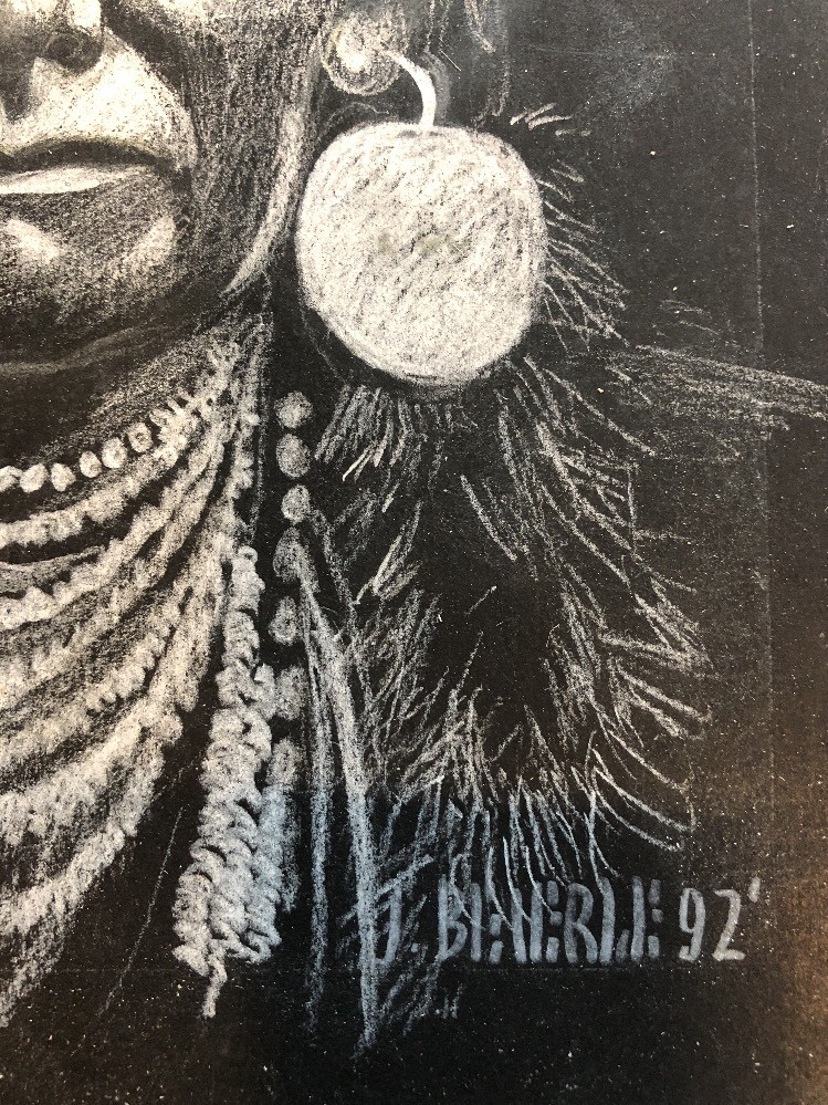 Fine Small Original Pastel Pencil ILLUSTRATION Indian Chief Signed