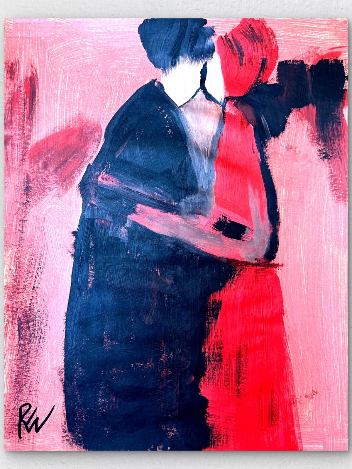 Original 11×14 Expressionist Hand Painted Signed Acrylic Paper Art Whisper in Pi