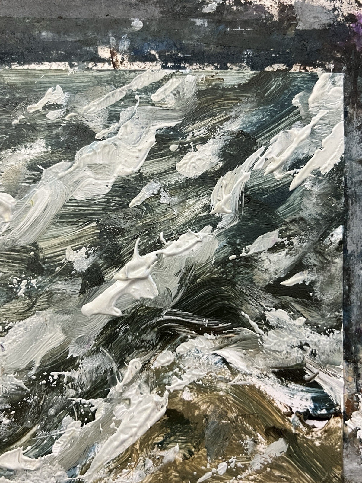 Outer Banks NC Ocean Expressive Art • Textured Seascape • Beach House Wall Decor