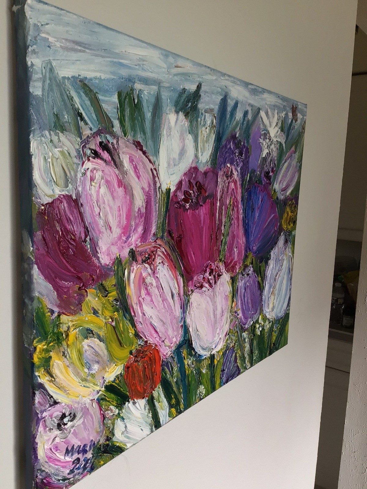 Tulips garden 2. Original Oil Pairing