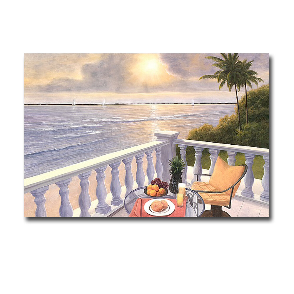 Breakfast on the Veranda by Romanello Gallery-Wrapped Canvas Art (24 in x 36 in)
