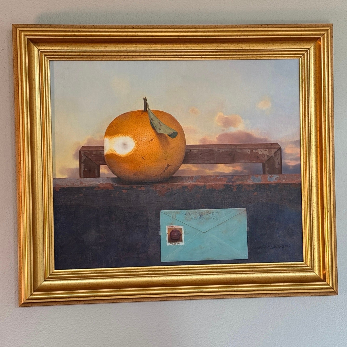 Sebastián Díaz Original Oil Painting Hyperrealism Still Life 29″ Framed Art