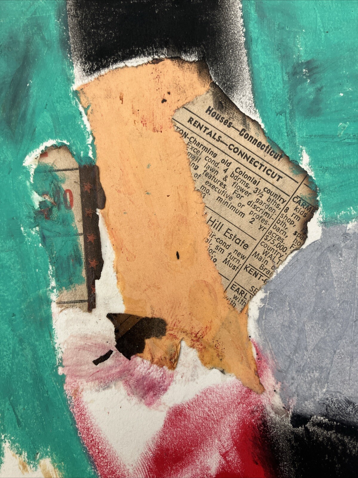 1965 ARTIST Signed Don Bloom Original Mixed Media ABSTRACT 11×8.5 Painting Wow!