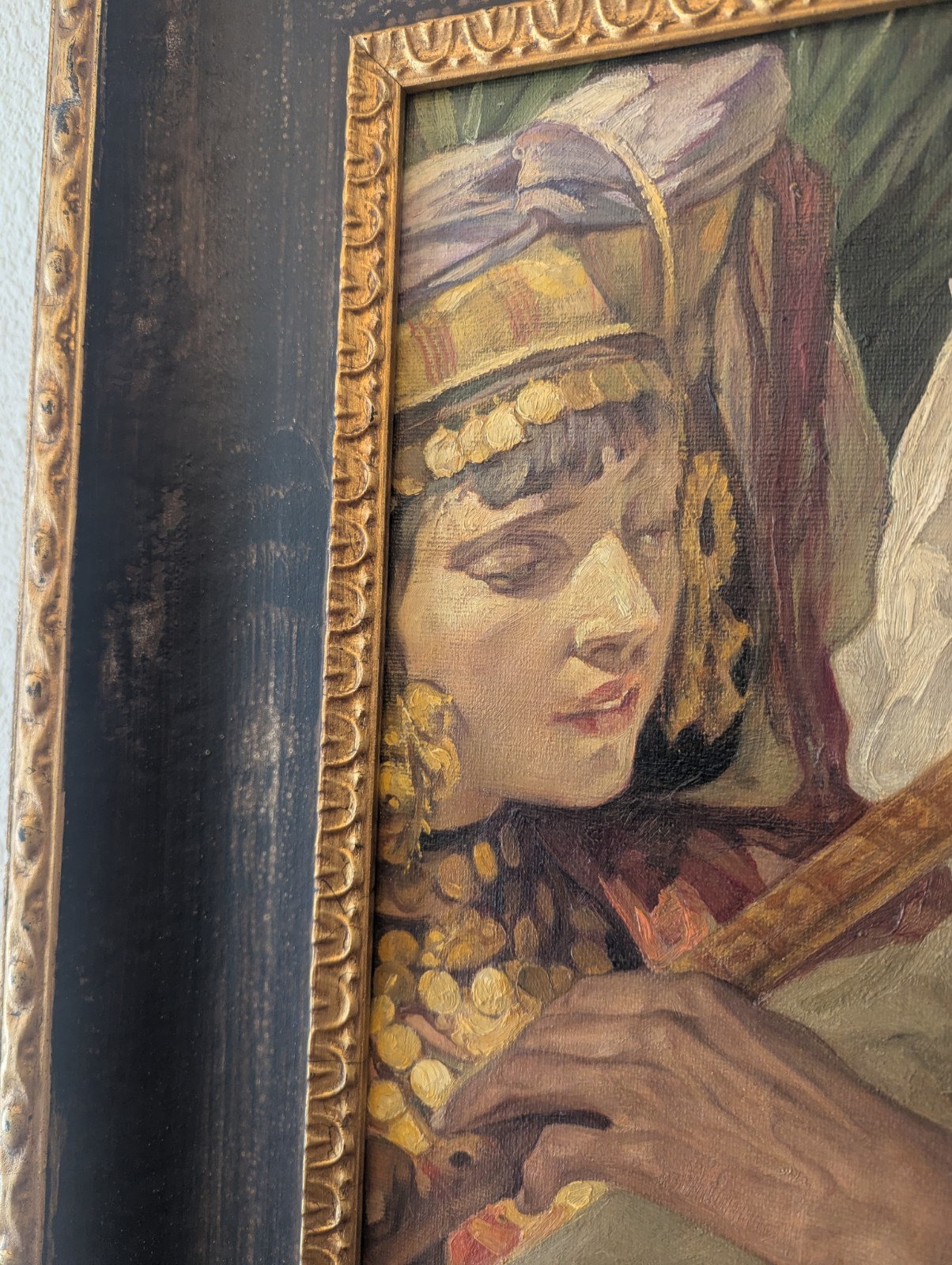 Jules Van Biesbroeck Original Oil Painting North African Arab Man White Turban