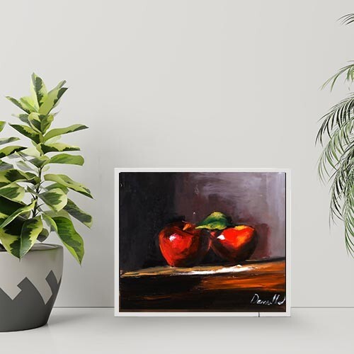 Still Life APPLES Oil painting by Natalia Demenko collectible art UKRAINE