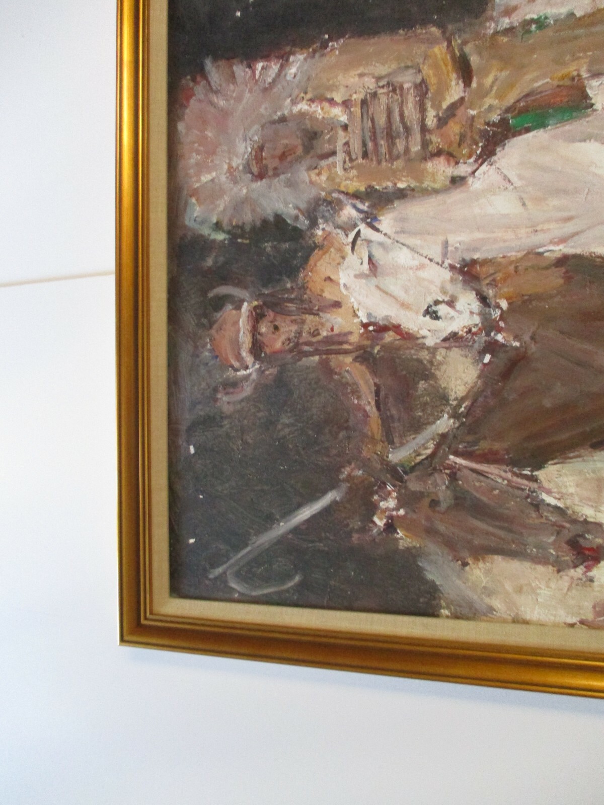 LARGE JAMES COLT PAINTING NATIVE AMERICAN INDIAN CHIEF HORSE TRIBAL ART desert