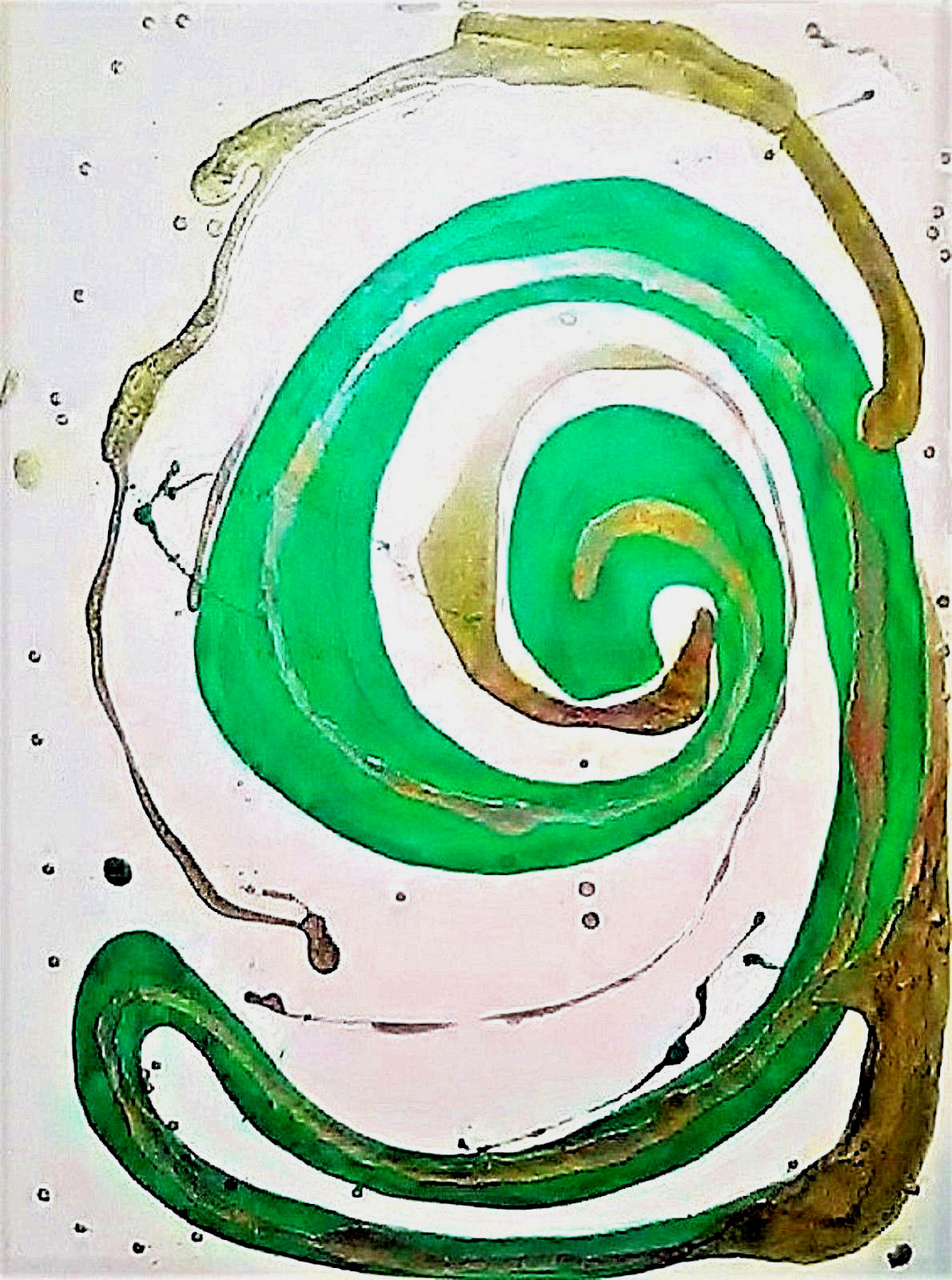 PAINTING,’TETE PARLANTE(A)’,ACRYLIC,18K GOLD,ABSTRACT EXPRESSION,CANVAS,FREESHIP