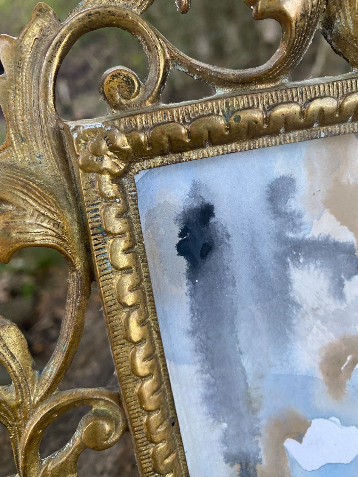 Virginia Metalcrafters Brass Frame + Abstract Painting