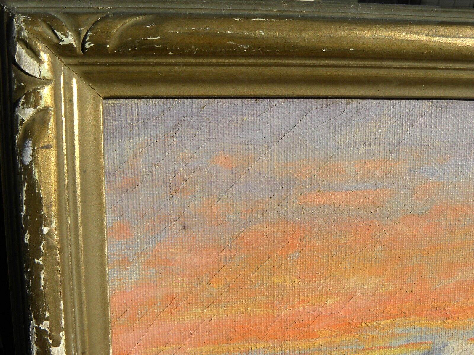 California desert ca. 1940 impressionist painting signed Essie Kailey