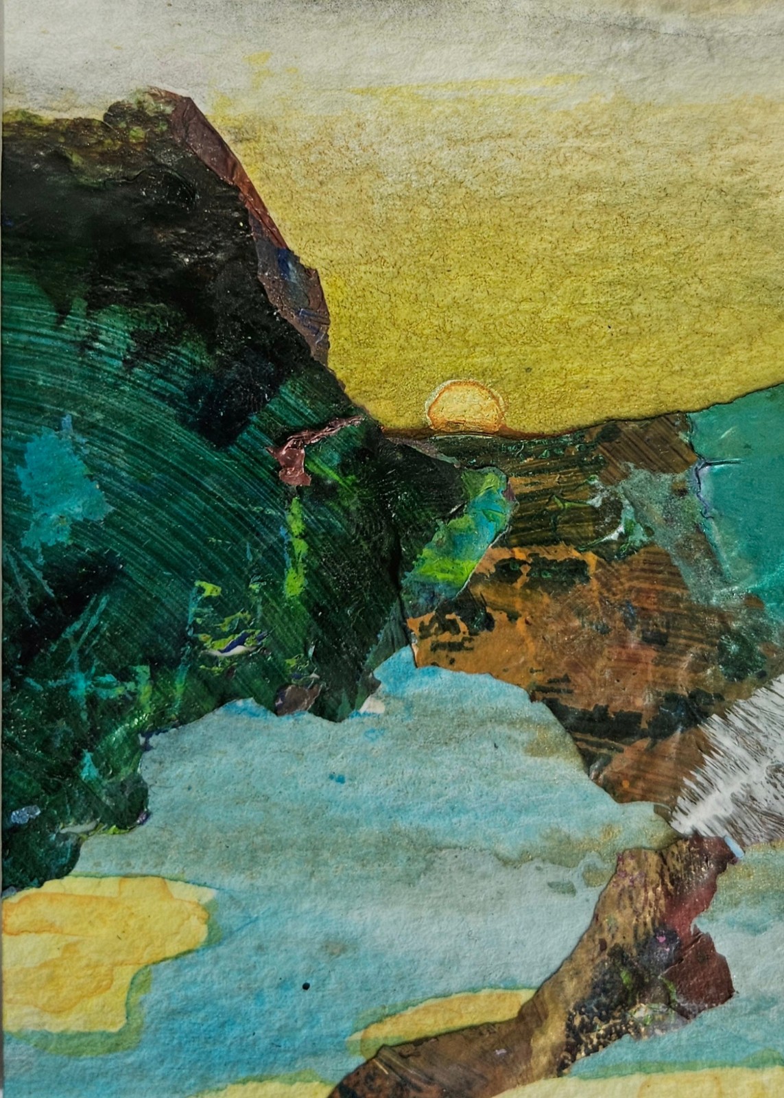 ACEO Card 2.5×3.5″ Original Miniature Art Abstract Landscape Series 8/11 #0020