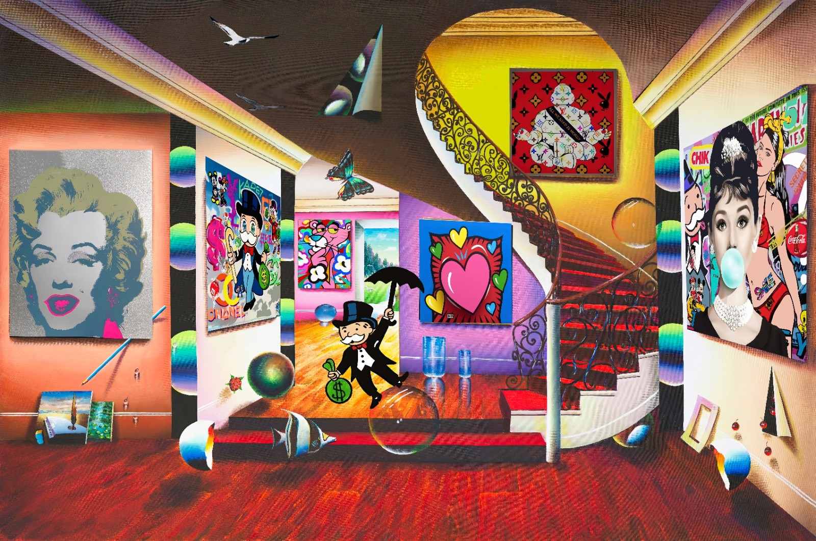 FERJO «ENCHANTED MORDEN GALLERY » LIMITED EDITION GICLEE ON CANVAS 90″x60″