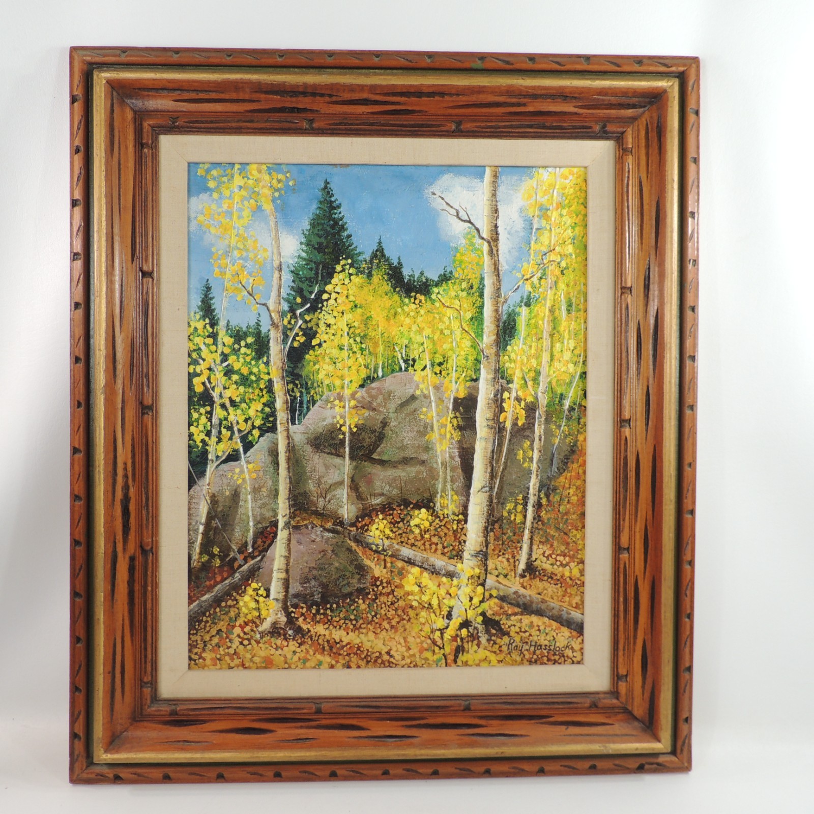 1978 Fall Golden Aspens Original Painting by Roy Hasslock Kenosha Pass Colorado