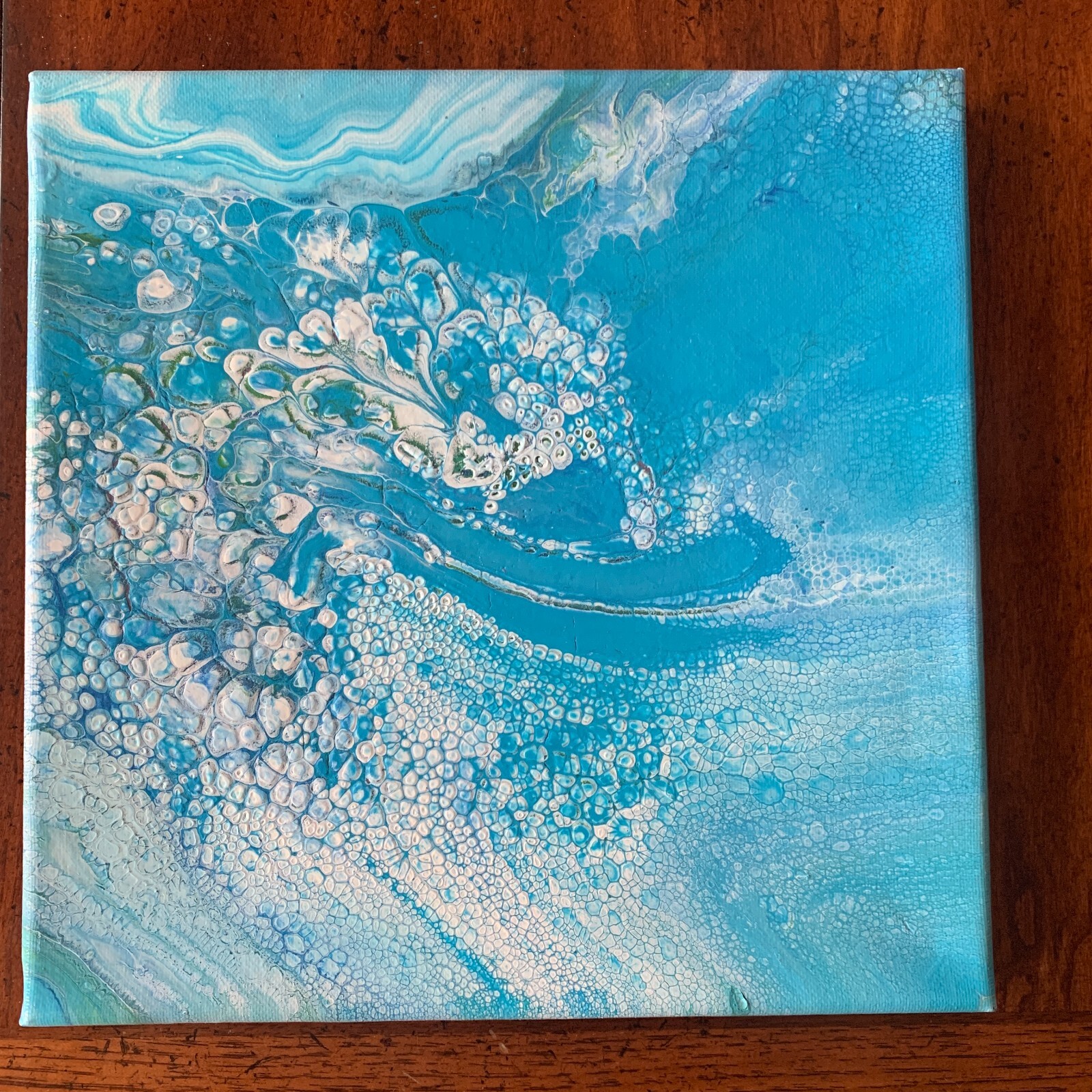 Original Abstract Art on Canvas Calm Peaceful Home Decor Poured Acrylic #41