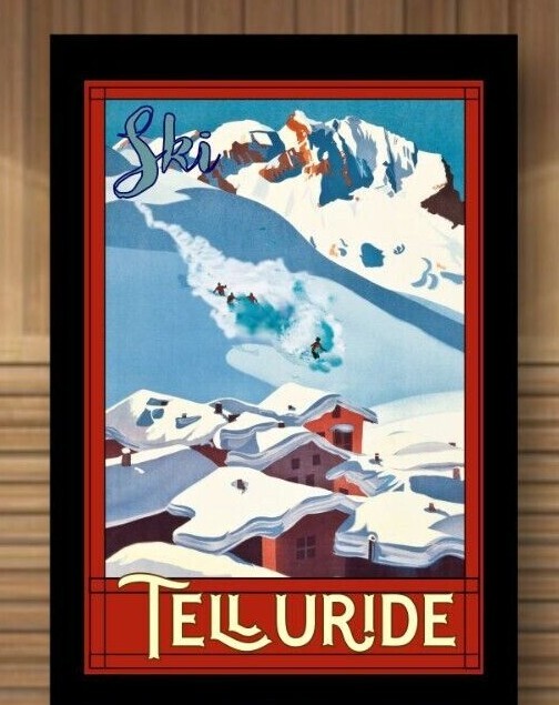 Ski Breckenridge Colorado Skiing Winter sports Art Travel Poster Prints