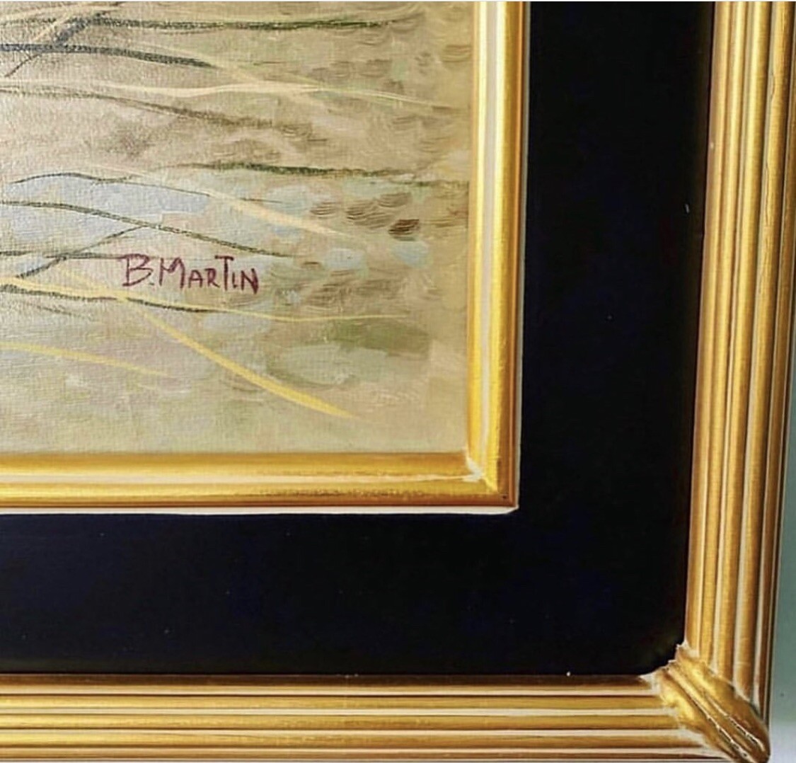 Large framed oil painting