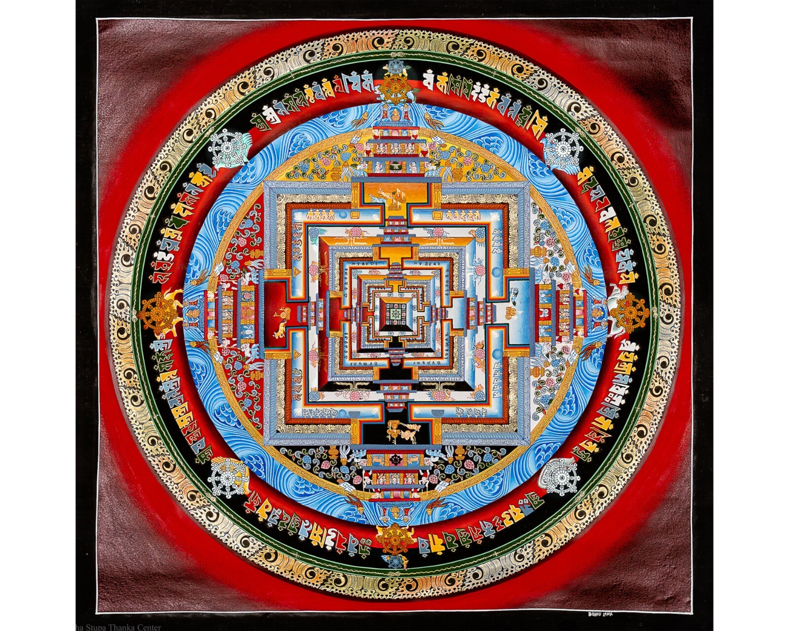 Eternal Time Cycle: Kalachakra Mandala Painting | Hand-Made | Authentic -A79426