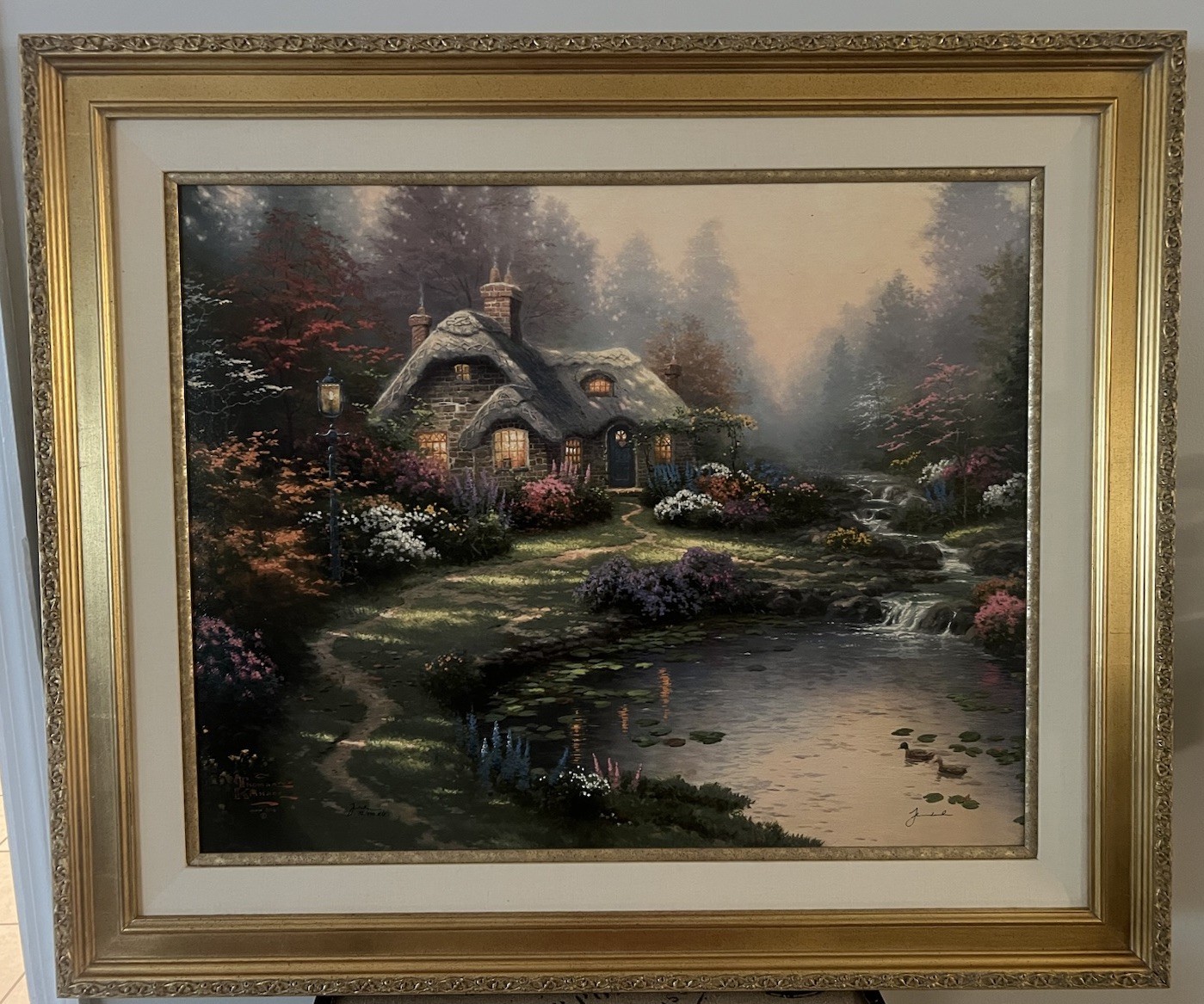 Thomas Kinkade Everett’s Cottage 24×30 Canvas Renaissance Ed. R/E SIGNED 72/400