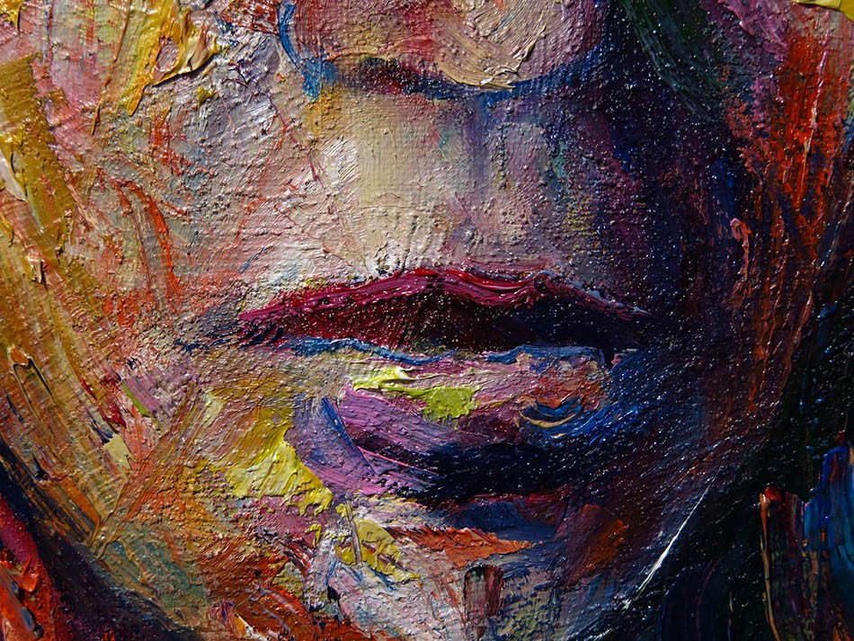 ORIGINAL OIL█PAINTING VINTAGE█ART SIGNED POP OUTSIDER BEACH█WOMAN GIRL HAT FAUVE