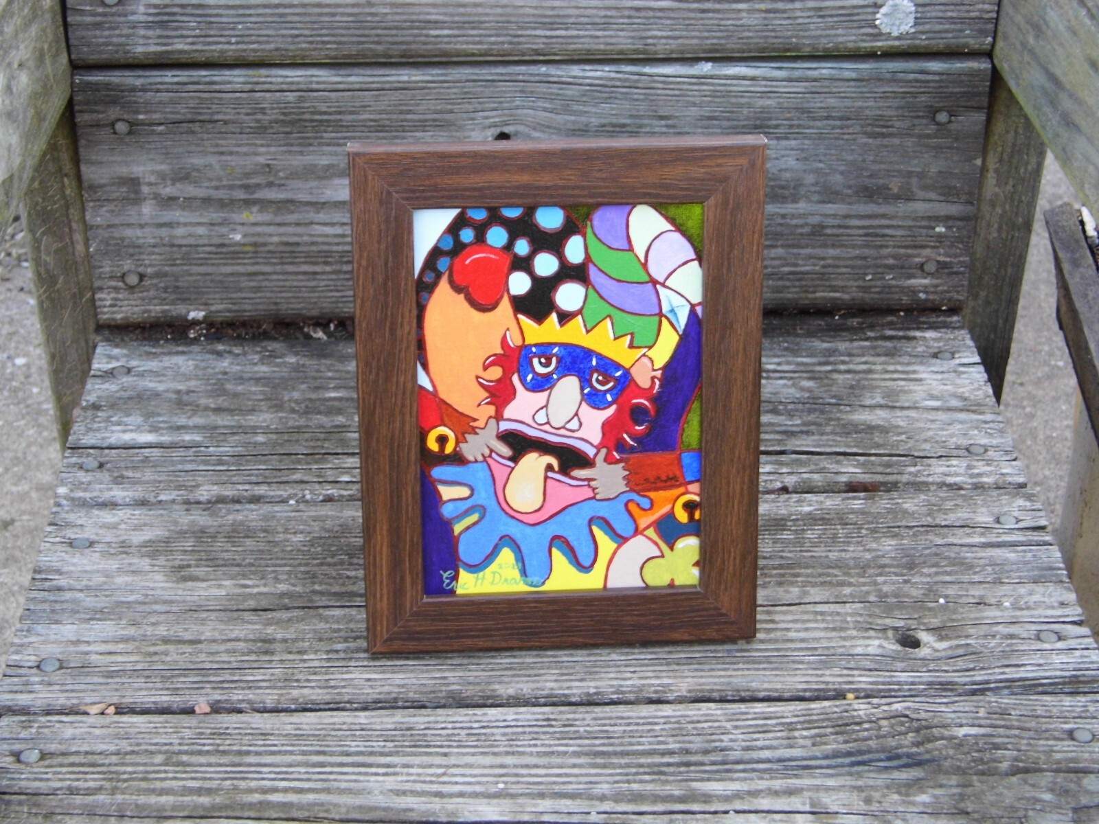 The Joker Card» – Original Signed Oil Painting on canvas Panel, Framed.