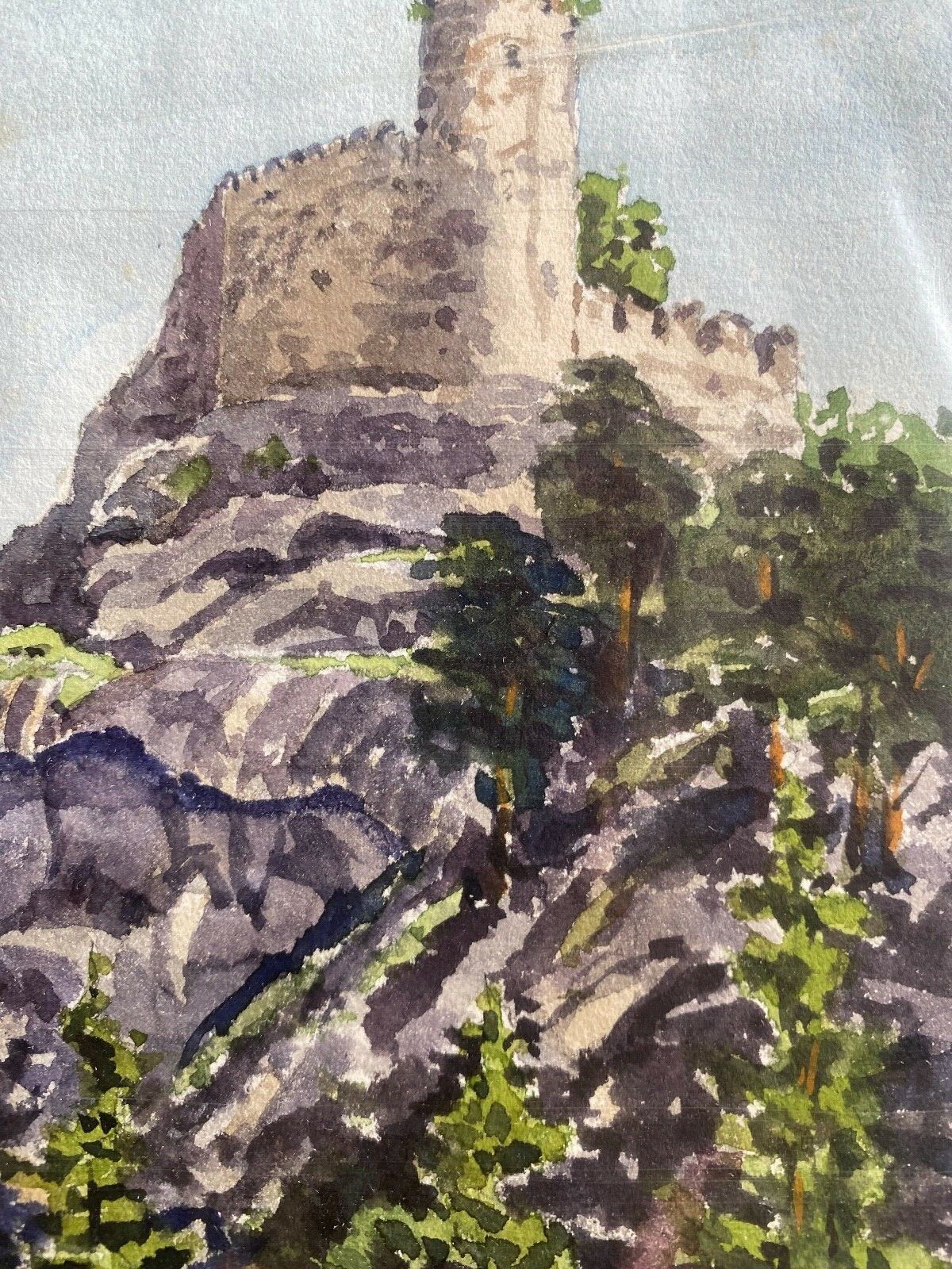 ::G. PLUTHNER WATERCOLOUR KYNASTBURG CHOIJNIK HIRSCHBERG GIANT MOUNTAINS AROUND 1920