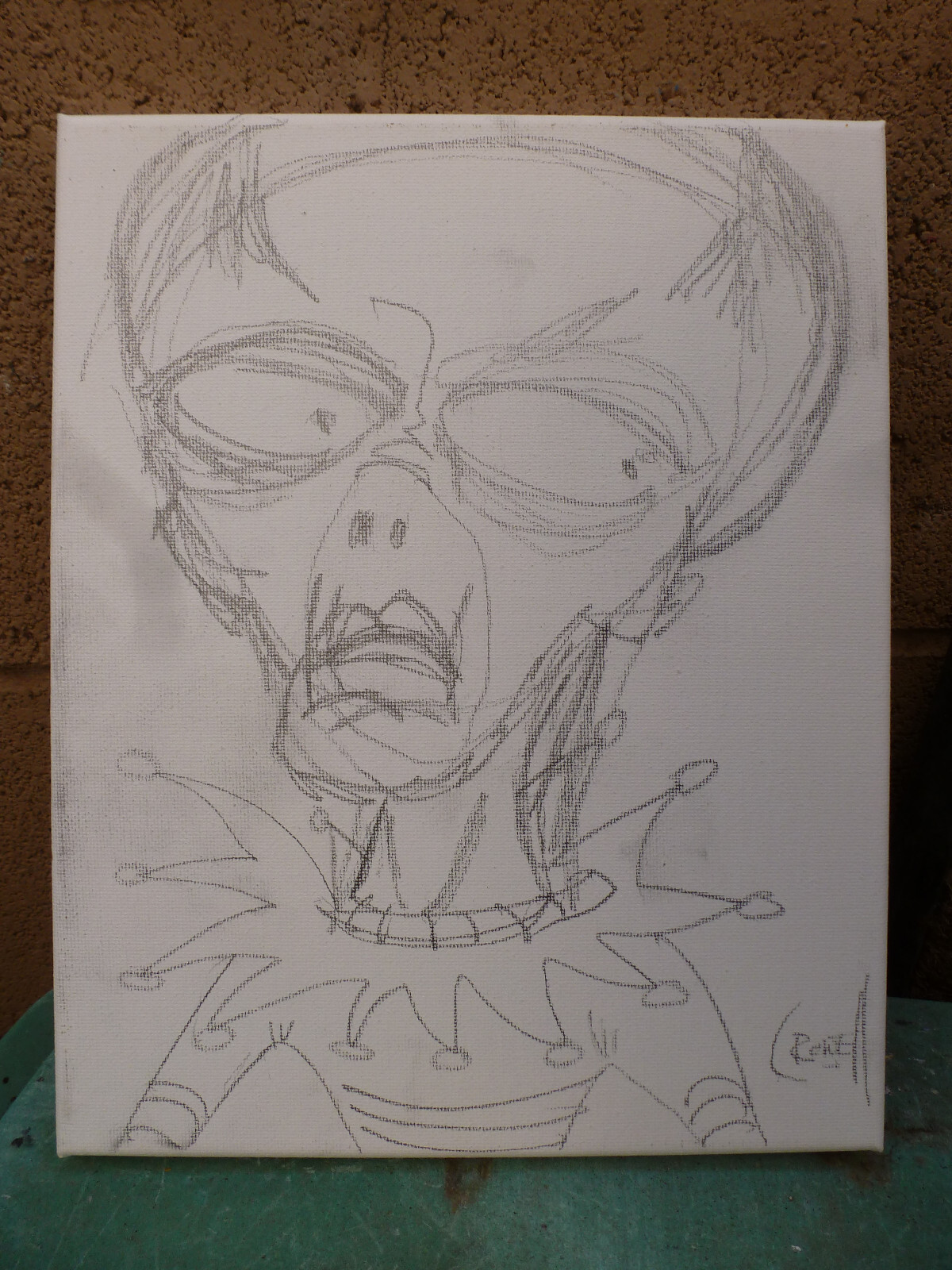 AN UPSET ALIEN new 8×10 oil painting original art outer space Wow signed Crowell