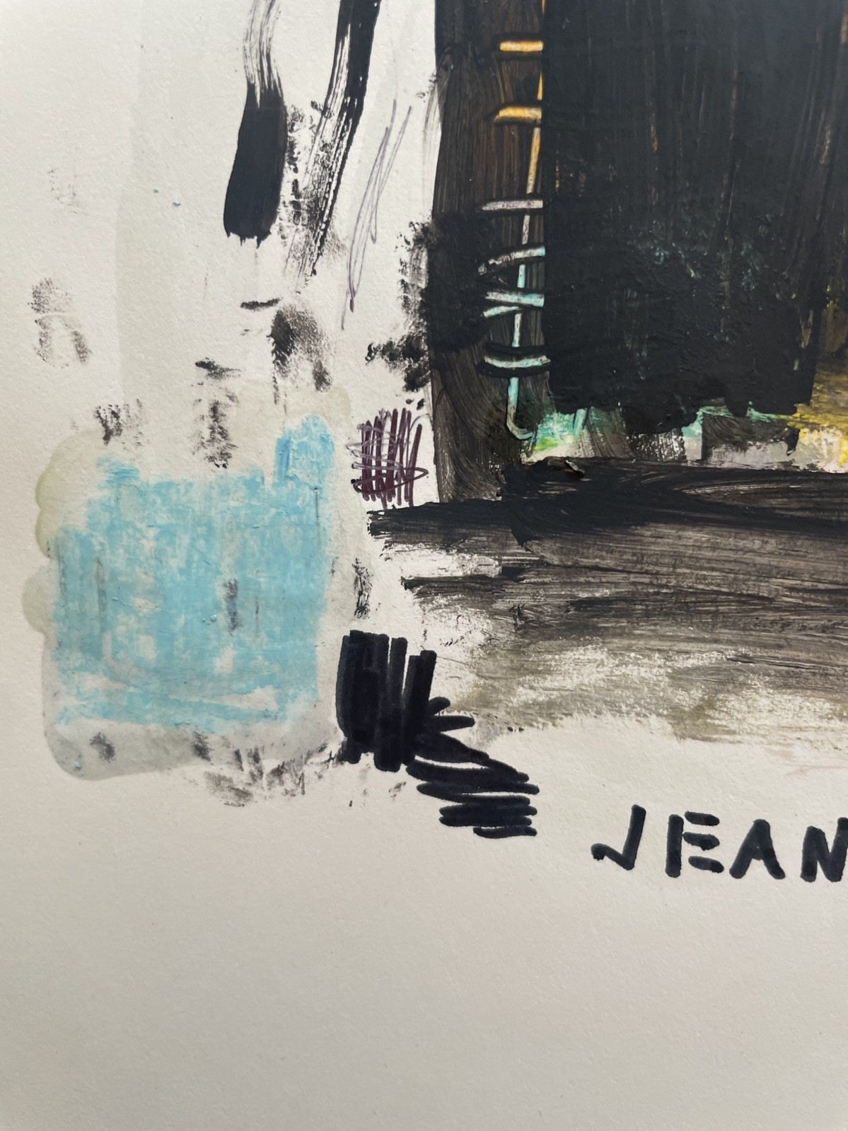 2 X Jean Michel Basquiat Original Painting Drawings Graffiti Street Art NYC F67