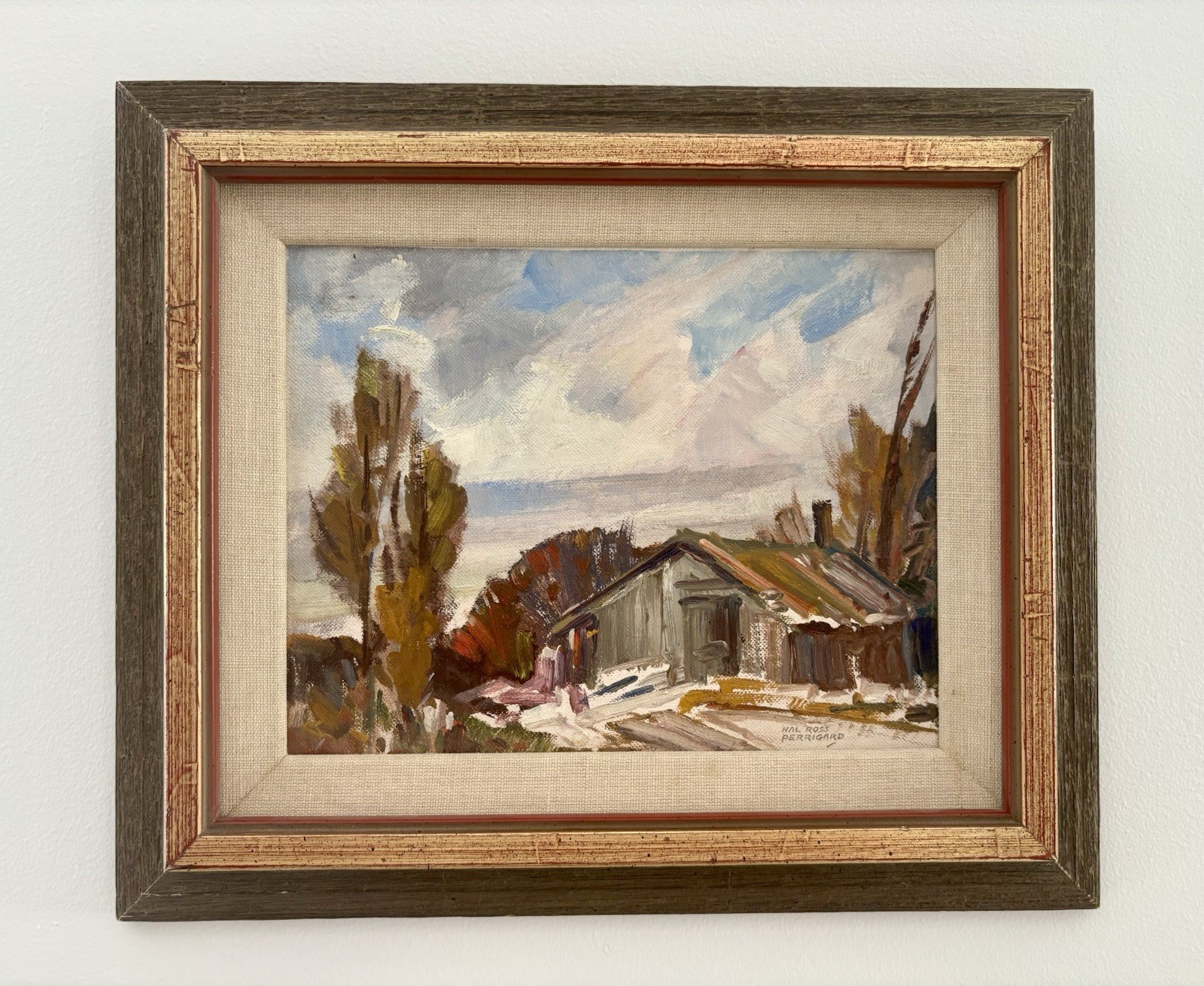 Tableau Hal Ross Perrigard.( 1891-1960 ). Huile sur panneau signée, 7×9 pouces