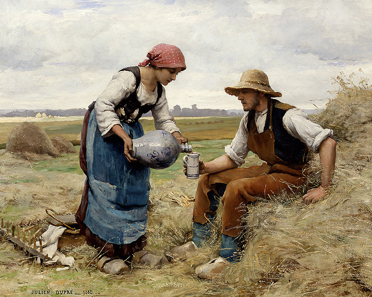 Handmade Oil Painting repro Julien Dupre Woman pouring a drink