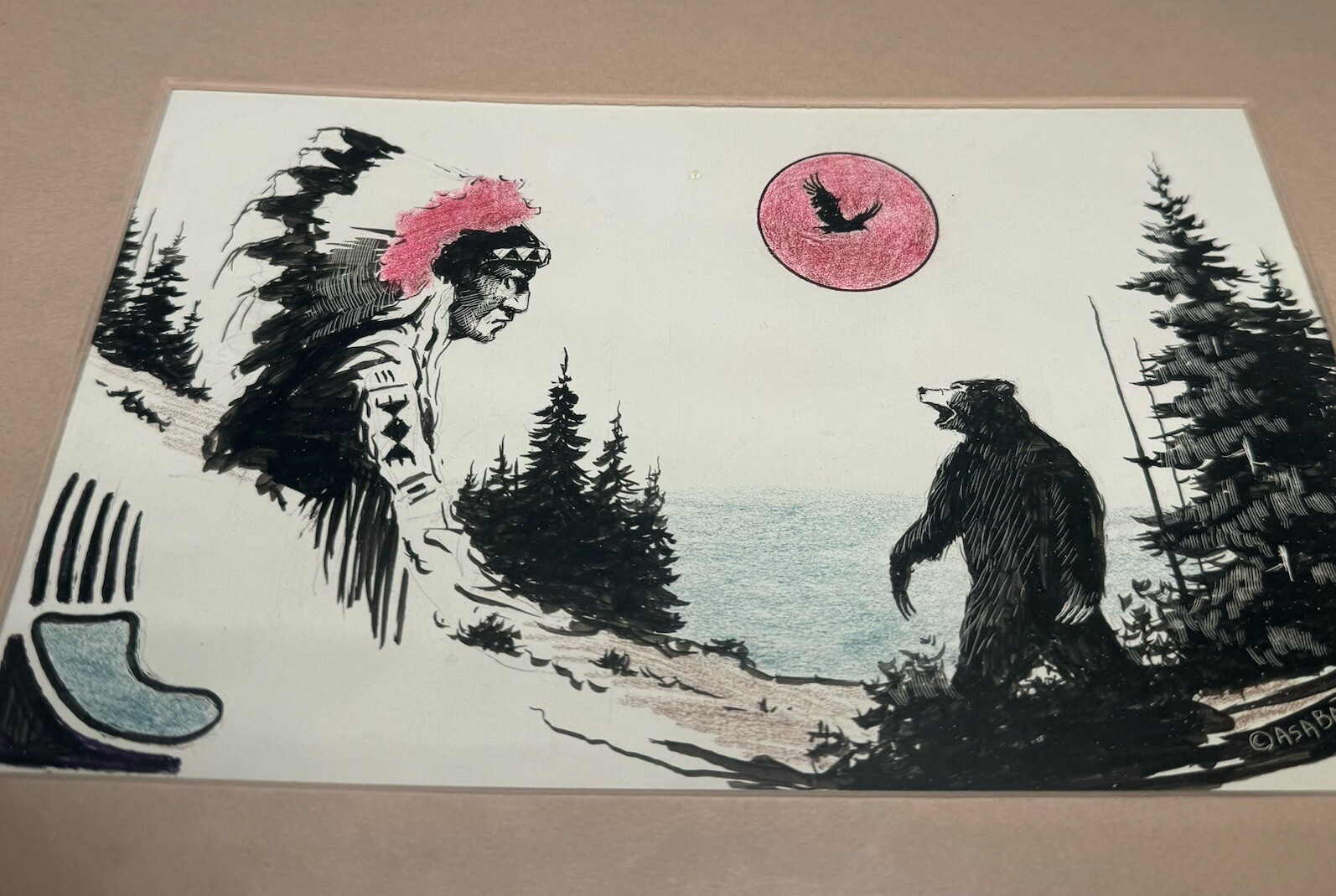 Asa Battles Pen & Ink/Mixed Media Original Signed Art Work