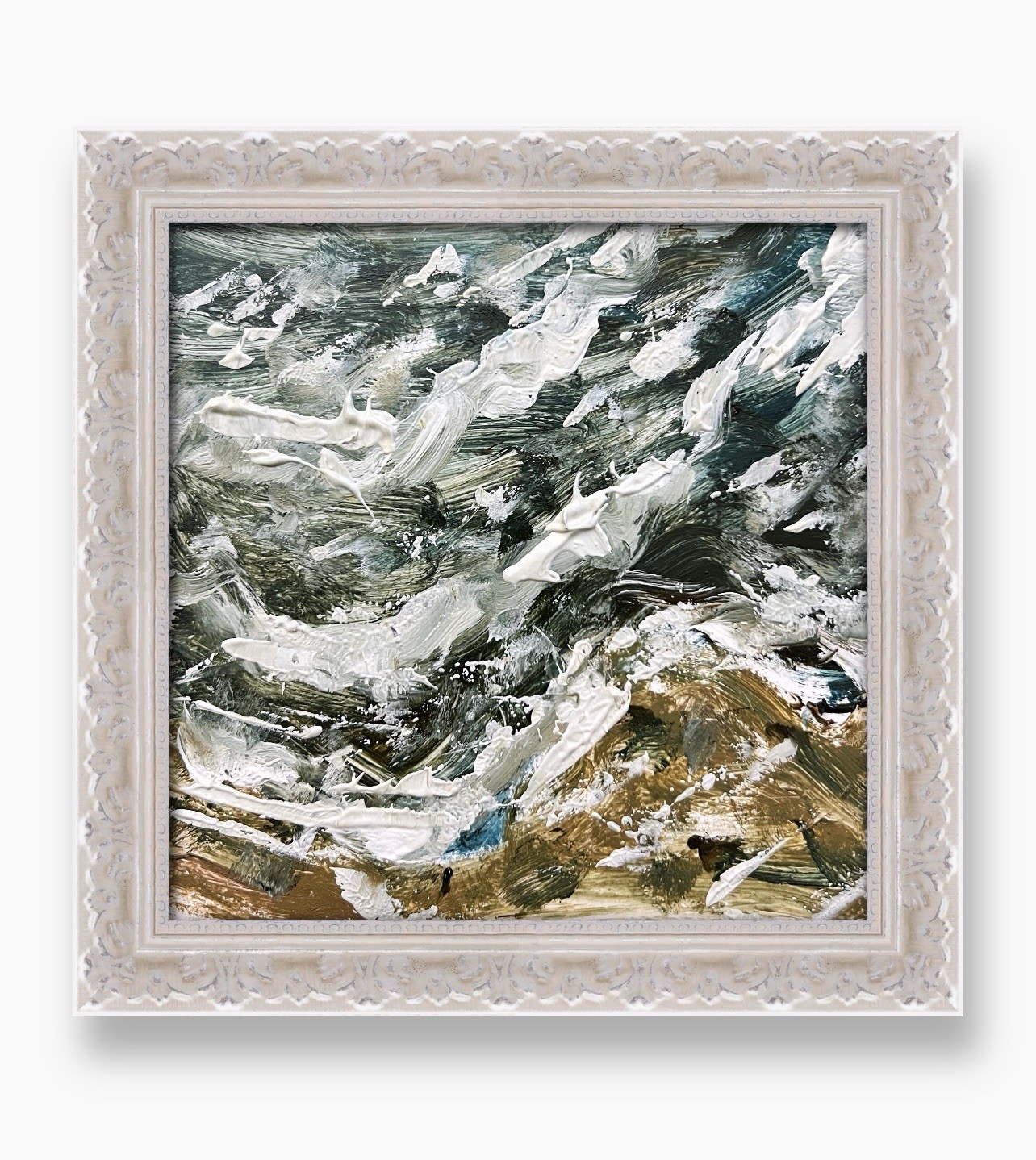 Outer Banks NC Ocean Expressive Art • Textured Seascape • Beach House Wall Decor