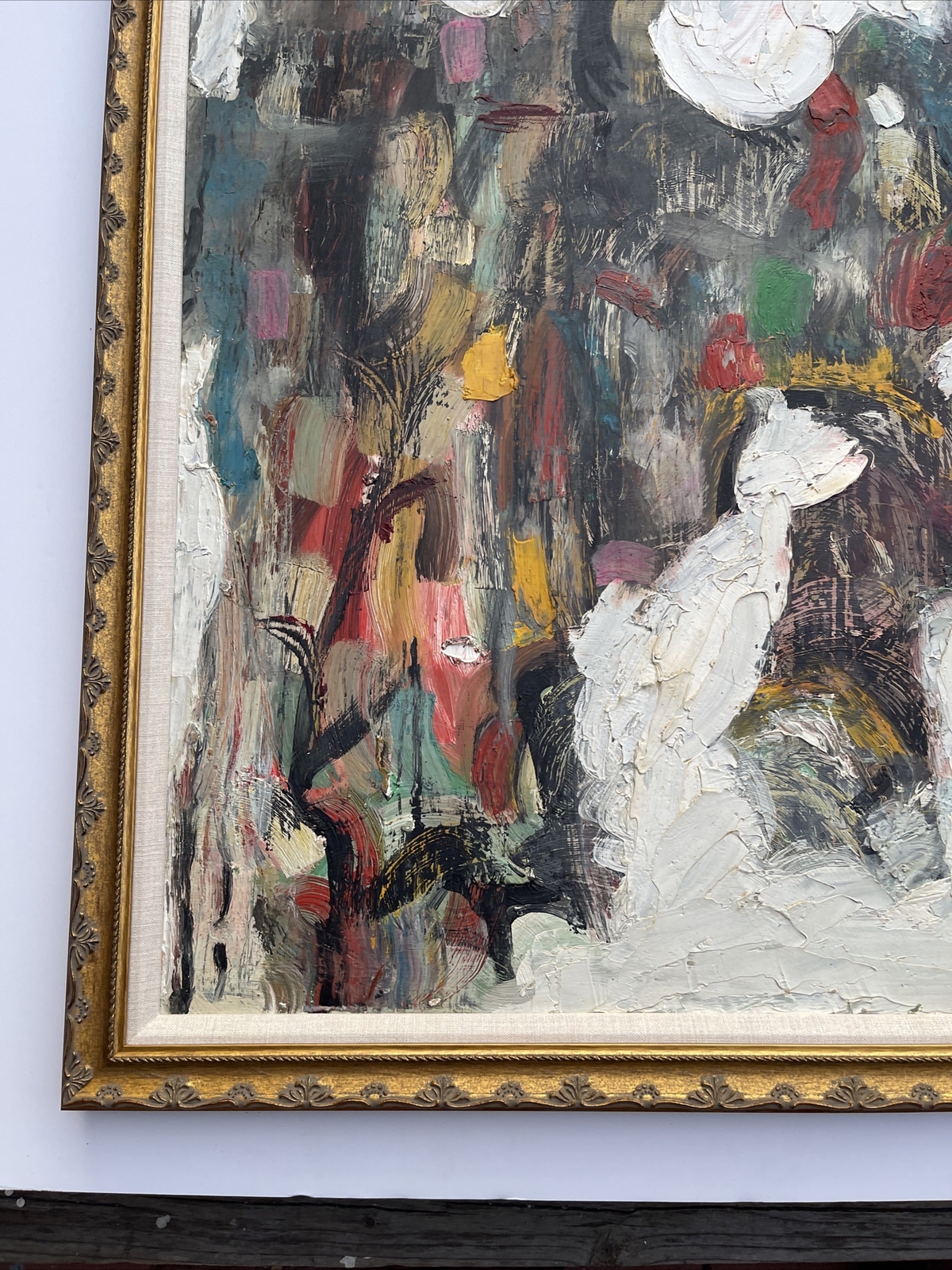 Jo Cain PAINTING ANTIQUE EXPRESSIONISM Mid Century AMERICAN CUBISM RARE Large