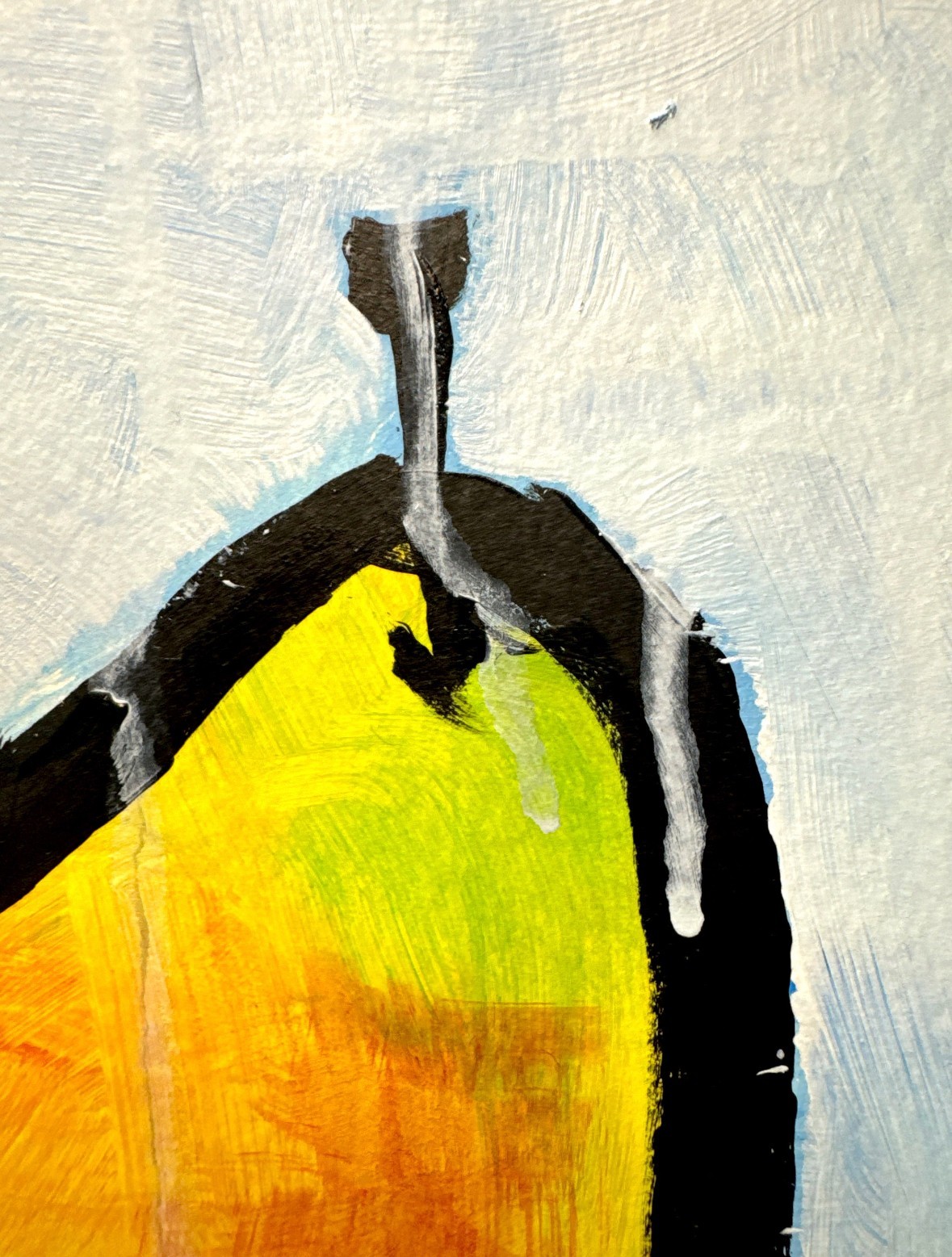Original Art Pear 9×12 Heavy Art Paper Expressionism Abstract Colorful Acrylic