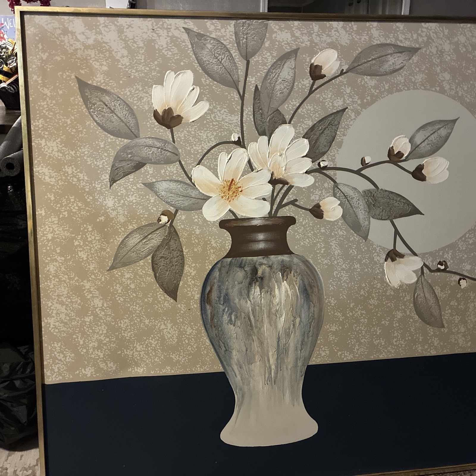 Lee Reynolds Floral Oil Painting On Canvas Signed and Framed Large 40″ x 50″