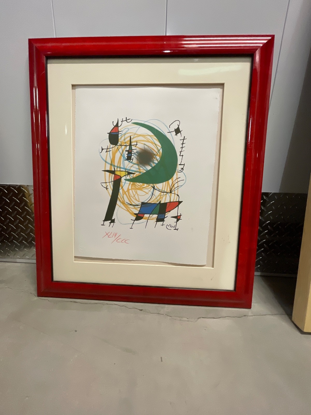 Original color lithograph by Spanish artist Joan Miró – Stunning matching Frame