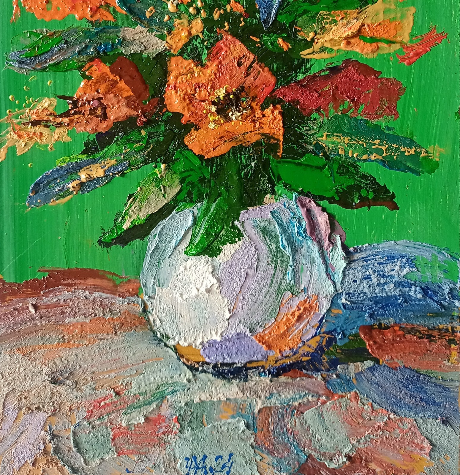 Poppies Impasto Painting Original Art Impression Oil Painting 11.8 x 7.8 in