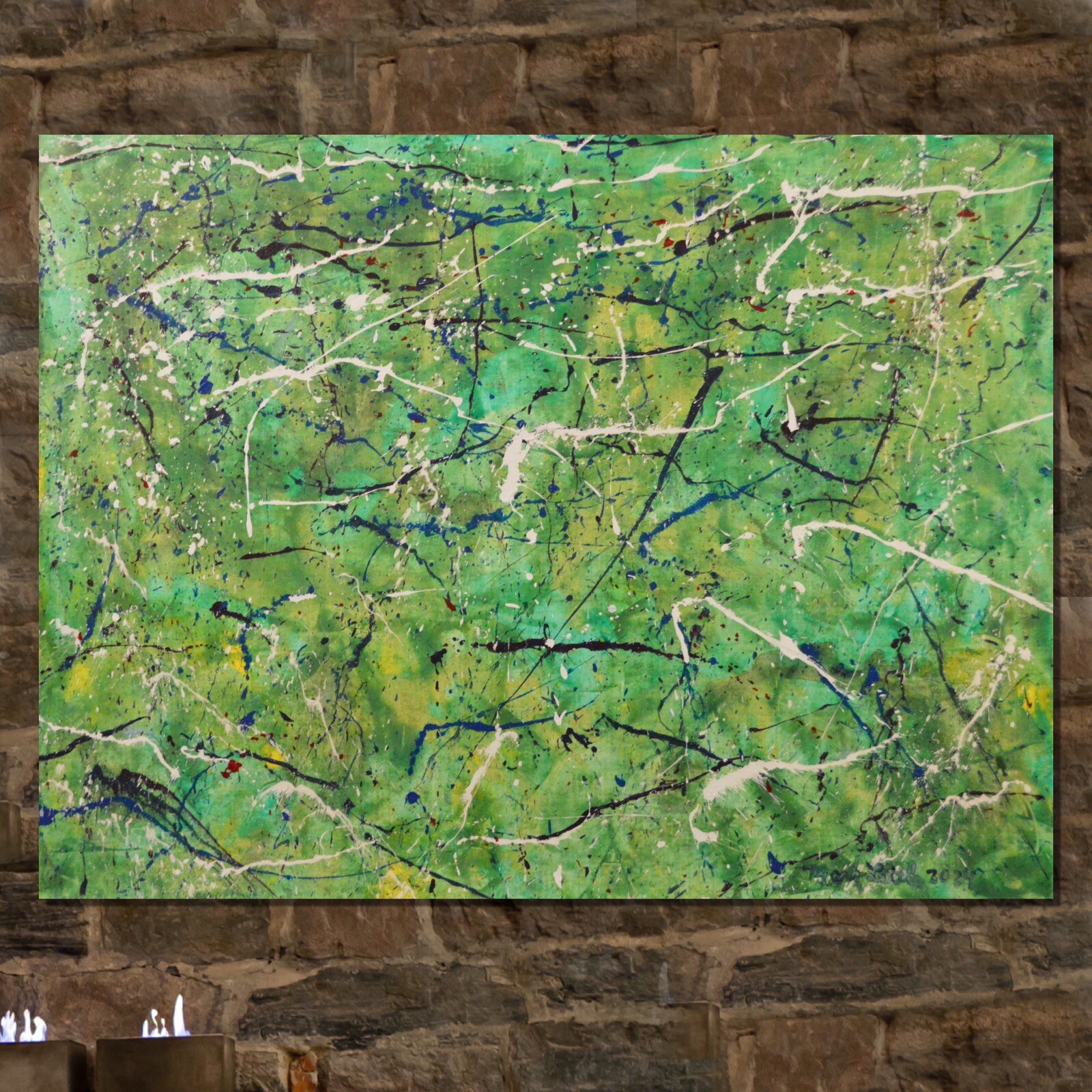 Pollock/Richter style￼ Professional Painting 81” X 62”(6ft 9in)Abstract Modern
