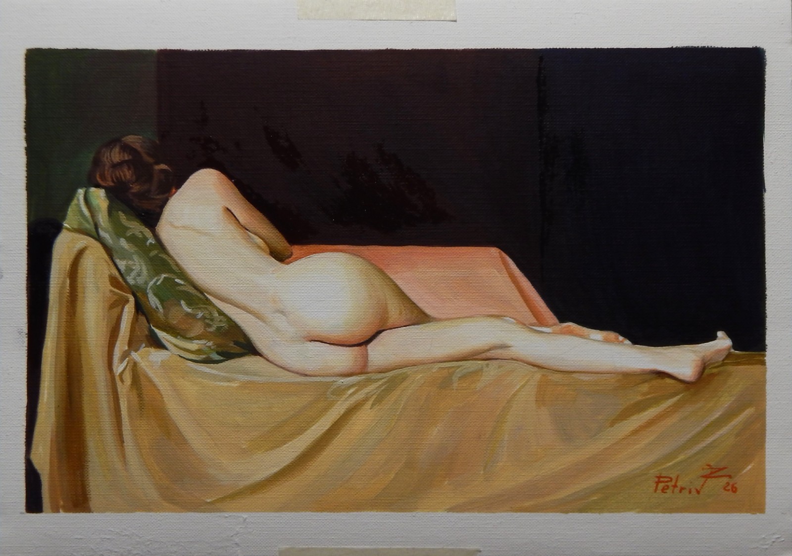 Original Oil Painting on Paper 8x12in/21×29.7cm Female Nude Signed 2025