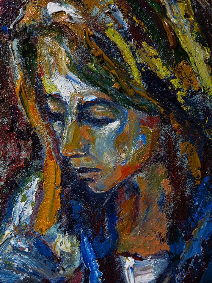 ORIGINAL OIL█PAINTING VINTAGE REALISM█ART SIGNED MAN LOVE MARRIAGE NR 24x24x1.5″