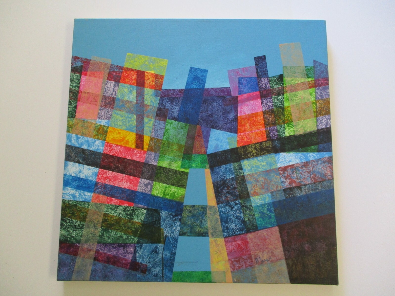 Vintage Abstract Painting Modernist Modernism Colorful Cubist Cubism Hard Egde