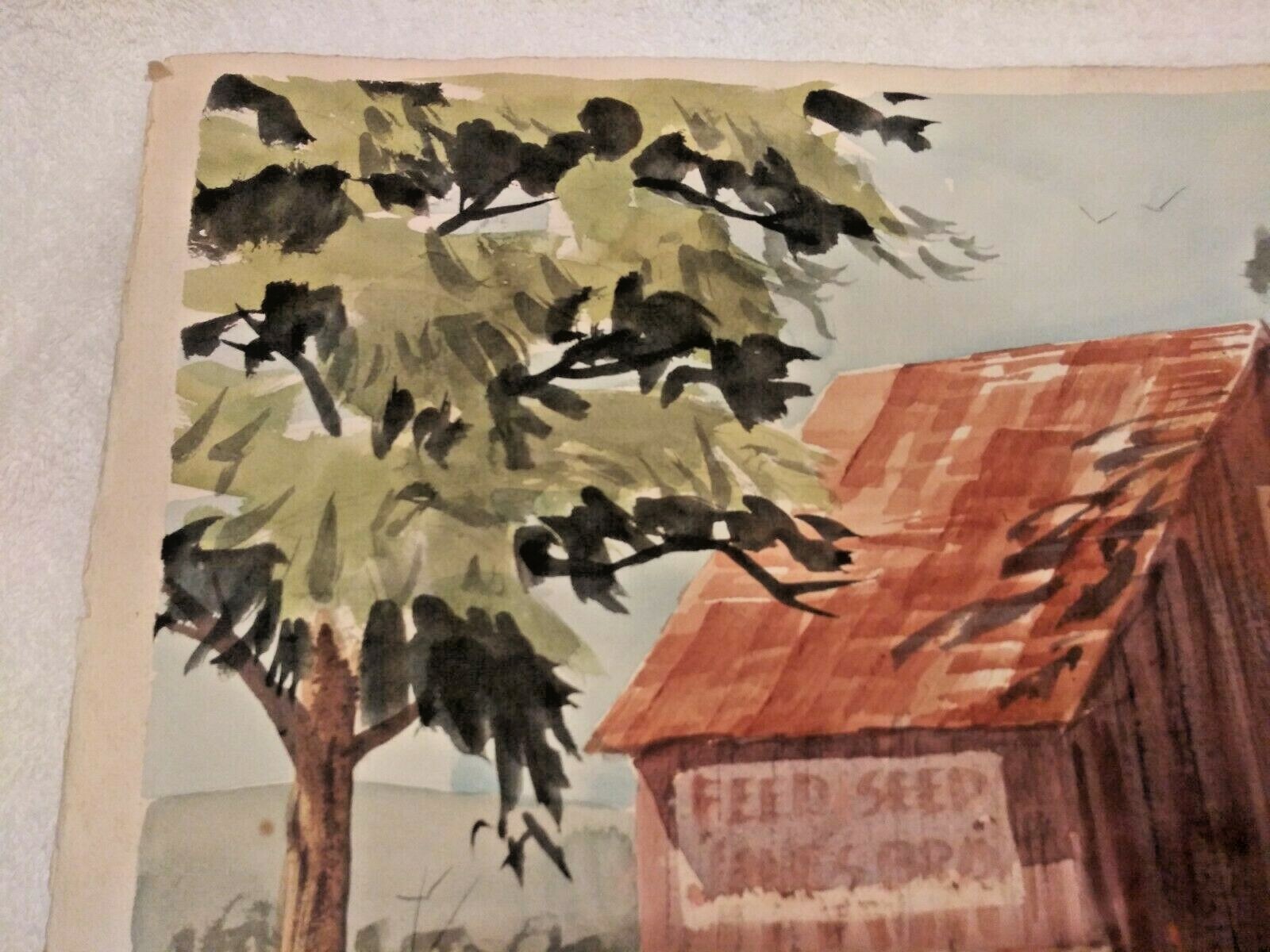 Authenticate J. Robert Burnell Painting, Watercolor, Landscape w/ Barn, Virginia