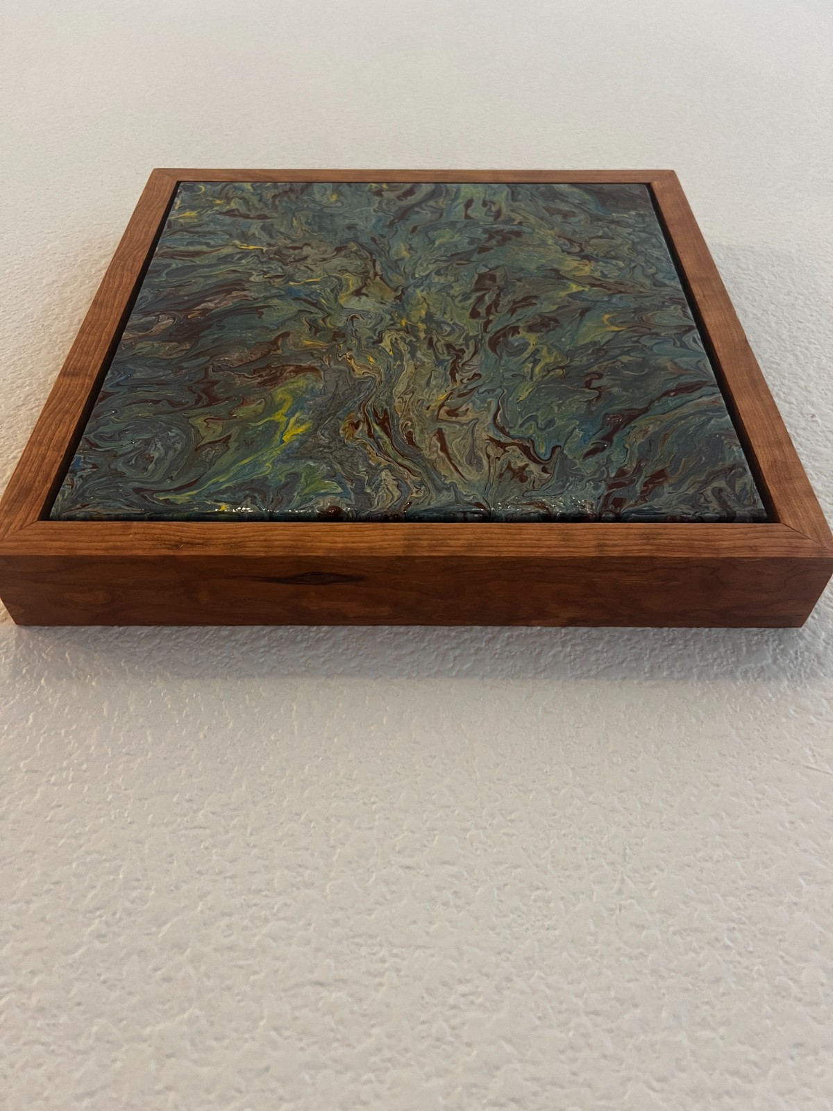 Original Acrylic Pour Painting | Abstract Fluid Art | Signed EK | 13.5″ X 13.5″