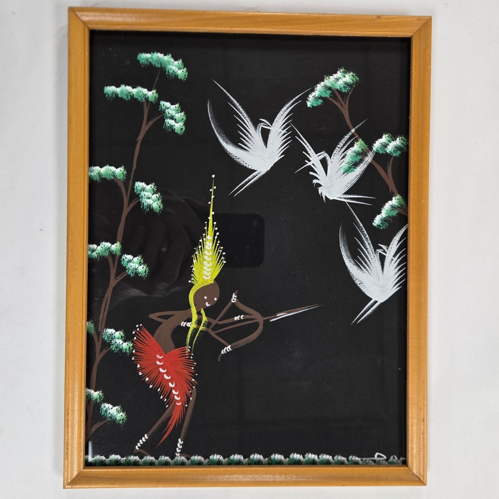 4 MCM Congo Framed Souvenir 12″x9″ Gouache Paintings ~ 1950s/60s, Signed By Doré